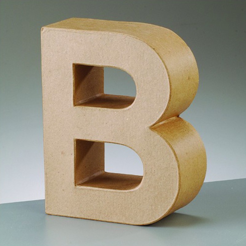 Letra cartón "B" 17,5 x 5,5cm