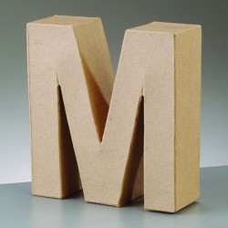 Letra cartón "M" 17,5 x 5,5cm