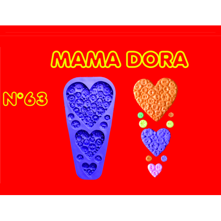 Molde kit corazones Mama Dora